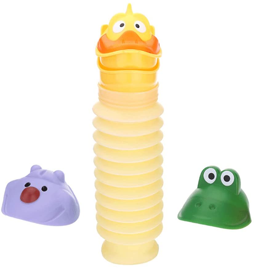 Kids Urinal Portable Unisex Toilet Travel Baby Potty Car Emergency Urinal with 3 Character Faces Dur