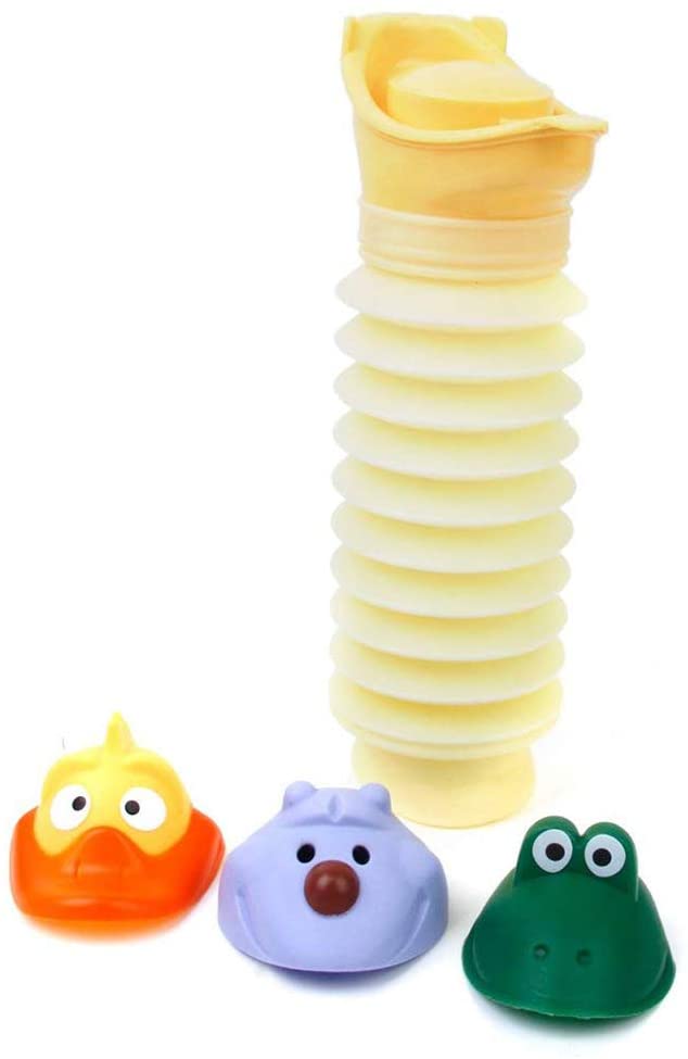 Kids Urinal Portable Unisex Toilet Travel Baby Potty Car Emergency Urinal with 3 Character Faces Dur