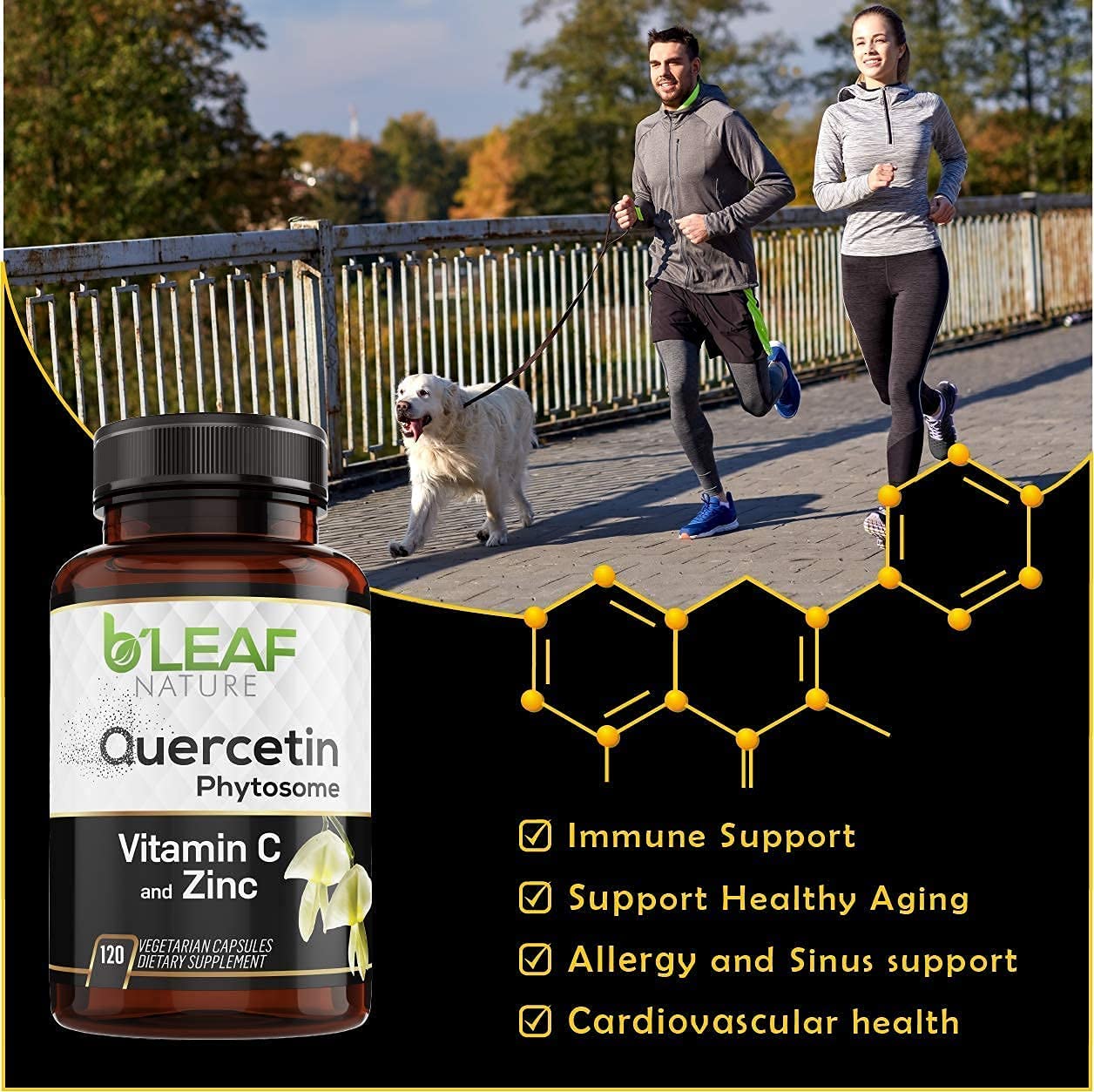 Quercetin Phytosome Vitamin C and Zinc Capsules - Super Absorption – Immune Support Complex – Re
