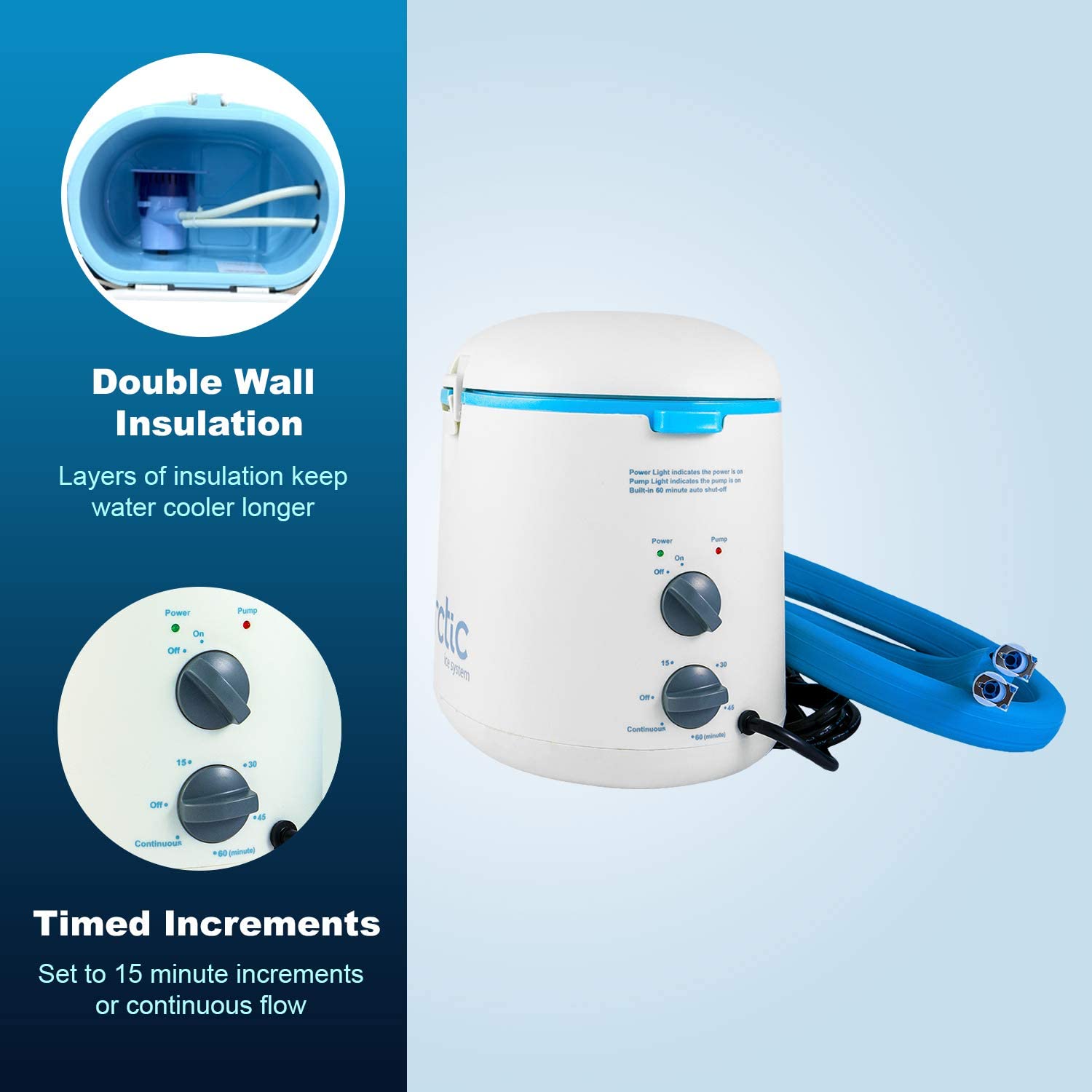 Cryotherapy - Circulating Personal Cold Water Therapy Ice Machine by Arctic Ice –with Universal Pa