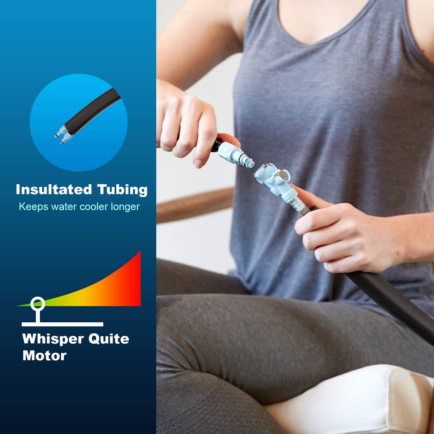 Cryotherapy - Circulating Personal Cold Water Therapy Ice Machine by Arctic Ice –with Universal Pa