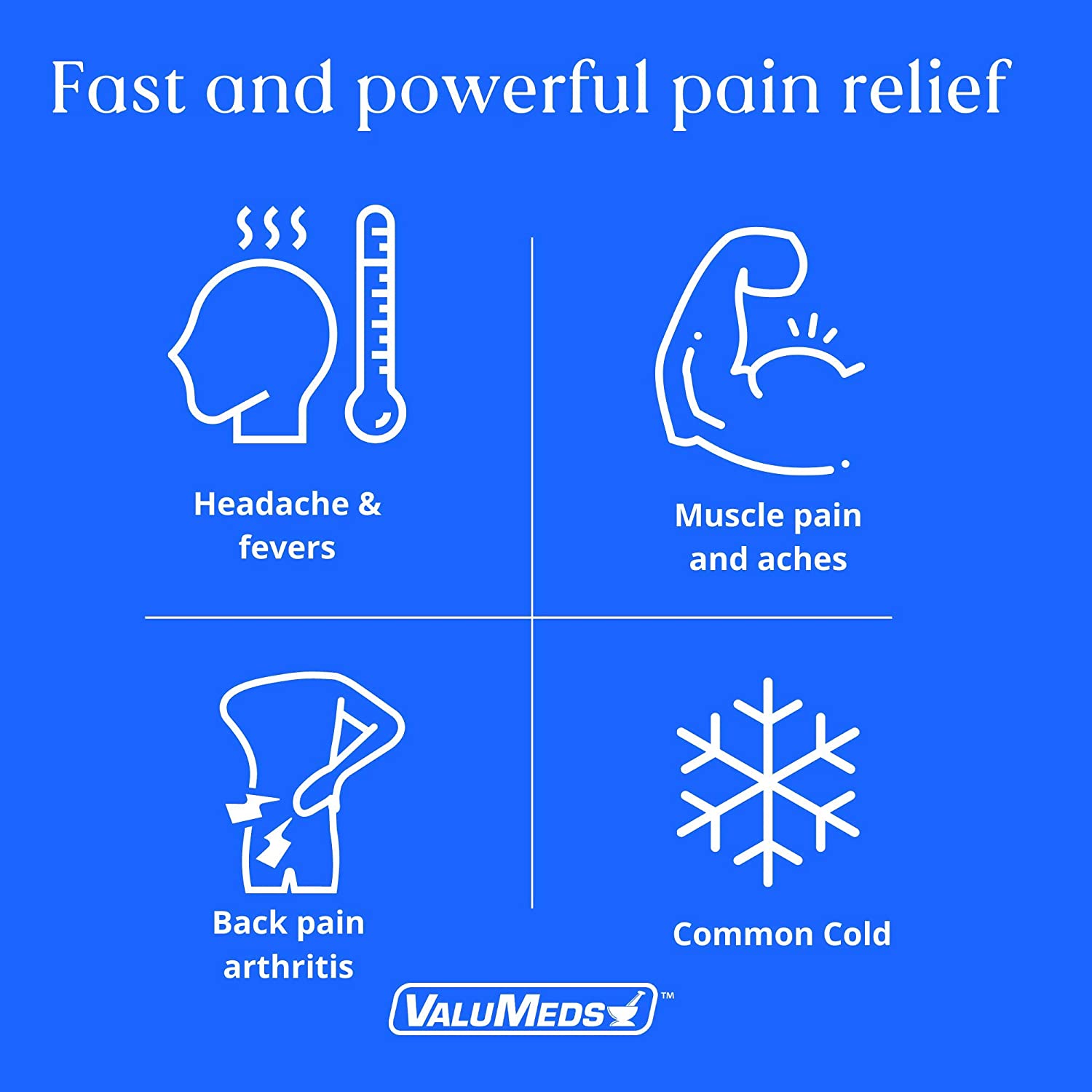 ValuMeds PM Pain Reliever and Nighttime Sleep Aid (375-Caplets) Acetaminophen 500mg | Fast-Acting Re