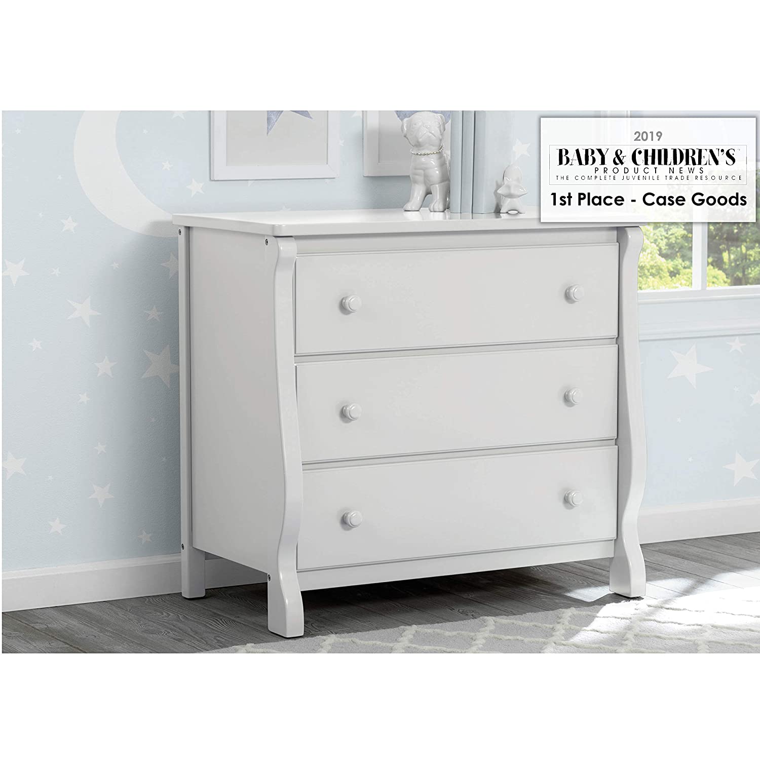 Delta Children Universal 3 Drawer Dresser, White