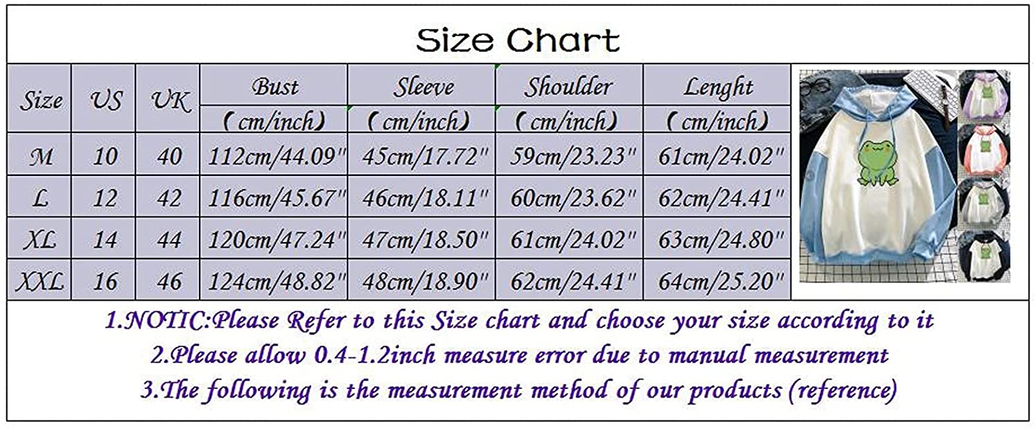 Sweatshirts for Women, Casual Cute Frog Print Long Sleeve Hoodies Tops Loose Fit Crewneck Pullover B