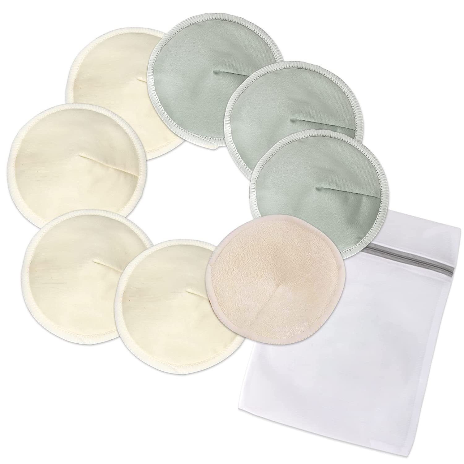 Haakaa All-Day Reusable Nursing Pad Set 8P -Washable Absorbent Bamboo Breast Pad - Perfect Leakproof