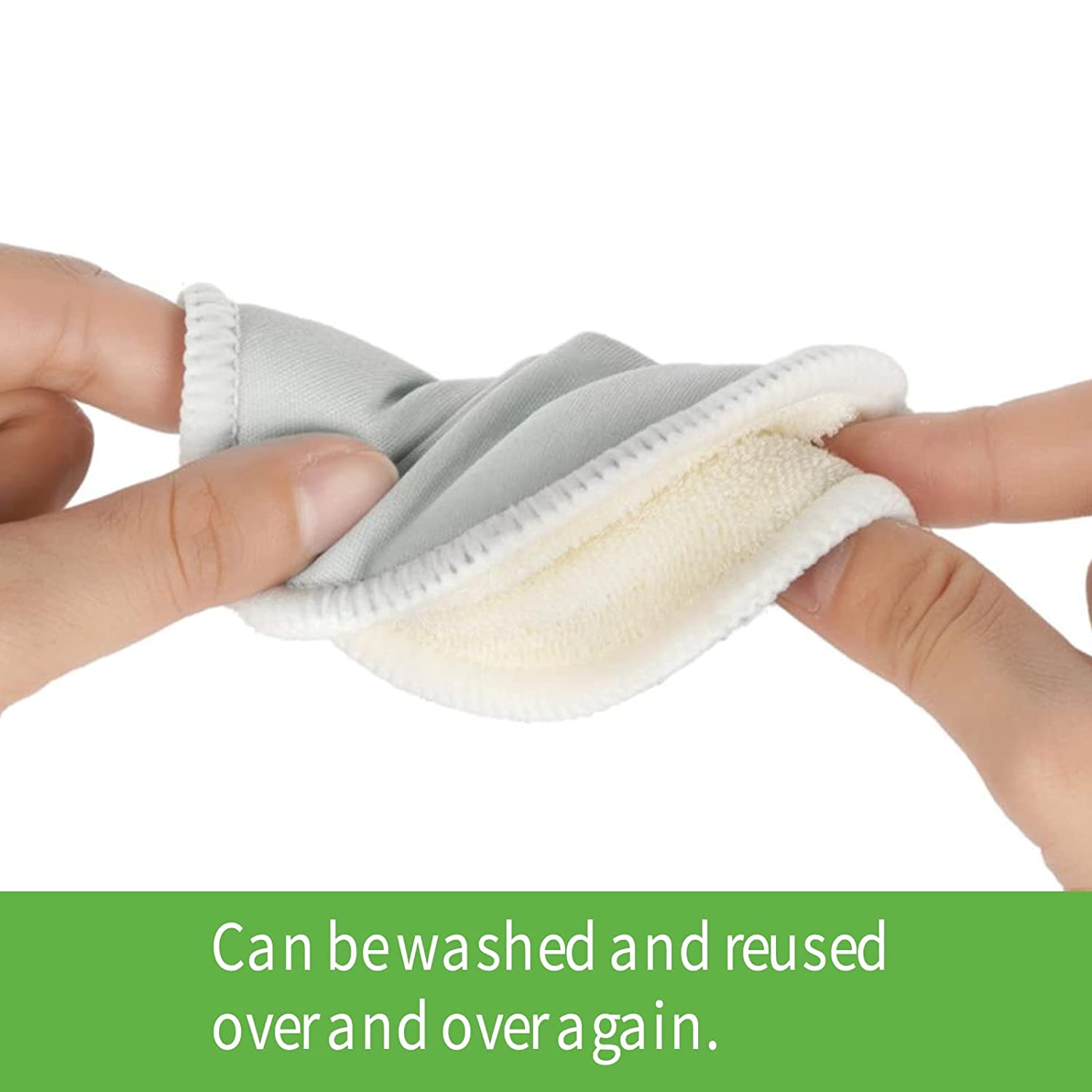 Haakaa All-Day Reusable Nursing Pad Set 8P -Washable Absorbent Bamboo Breast Pad - Perfect Leakproof