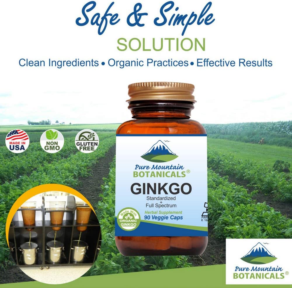 Ginkgo Biloba Capsules – Kosher Vegan Caps with 400mg Ginkgo Biloba Leaf and Ginko Extract
