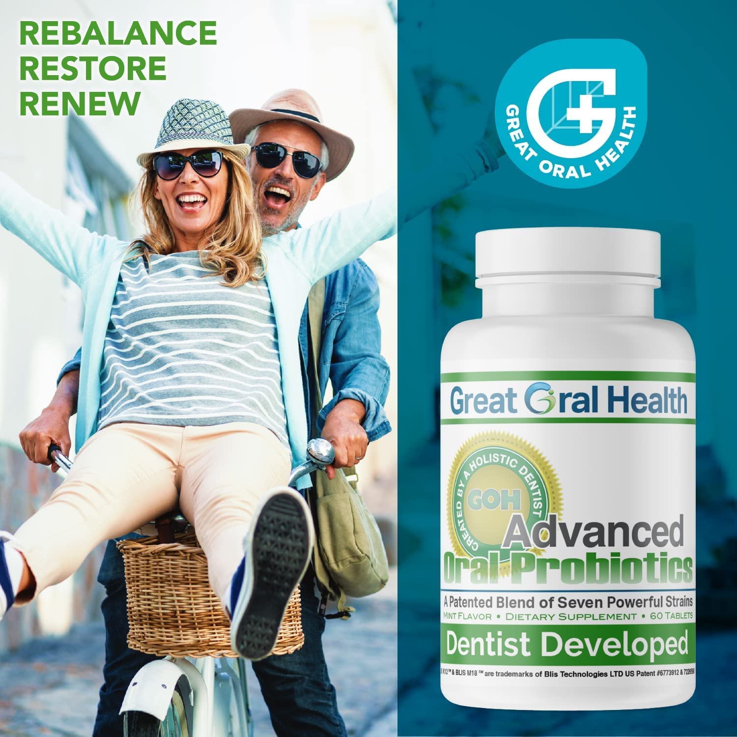 Great Oral Health Oral Probiotics - Attack Bad Breath, Gum Disease and Build Strong Oral Health- All