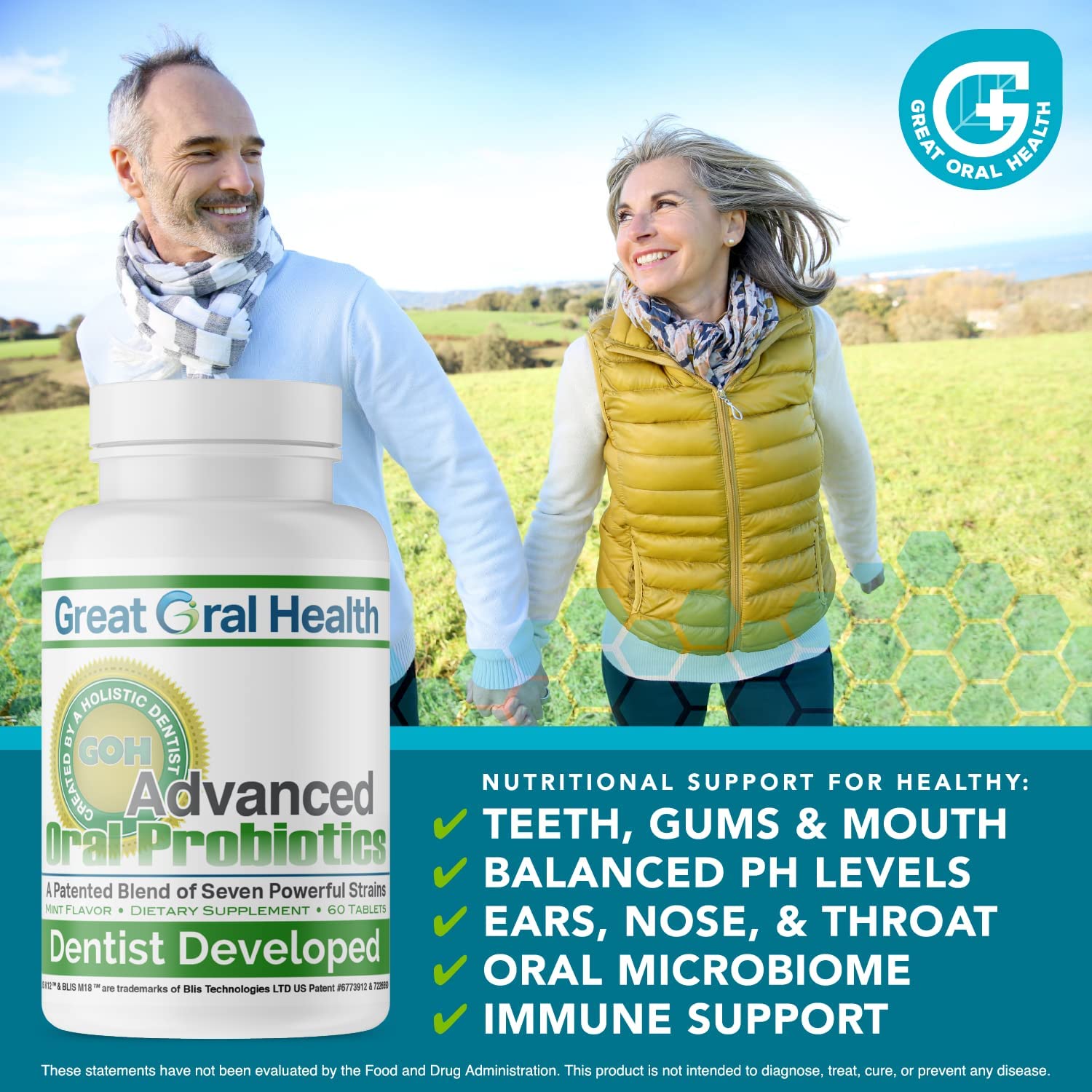 Great Oral Health Oral Probiotics - Attack Bad Breath, Gum Disease and Build Strong Oral Health- All