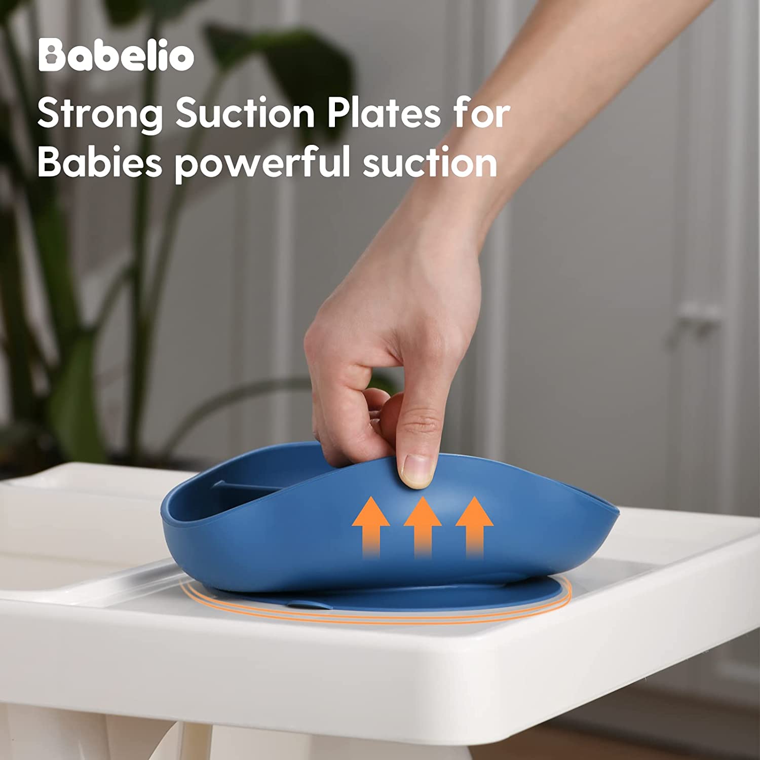 Babelio Suction Plates for Babies & Toddlers, Silicone Divided Baby Dish, Self Feeding Supplies for