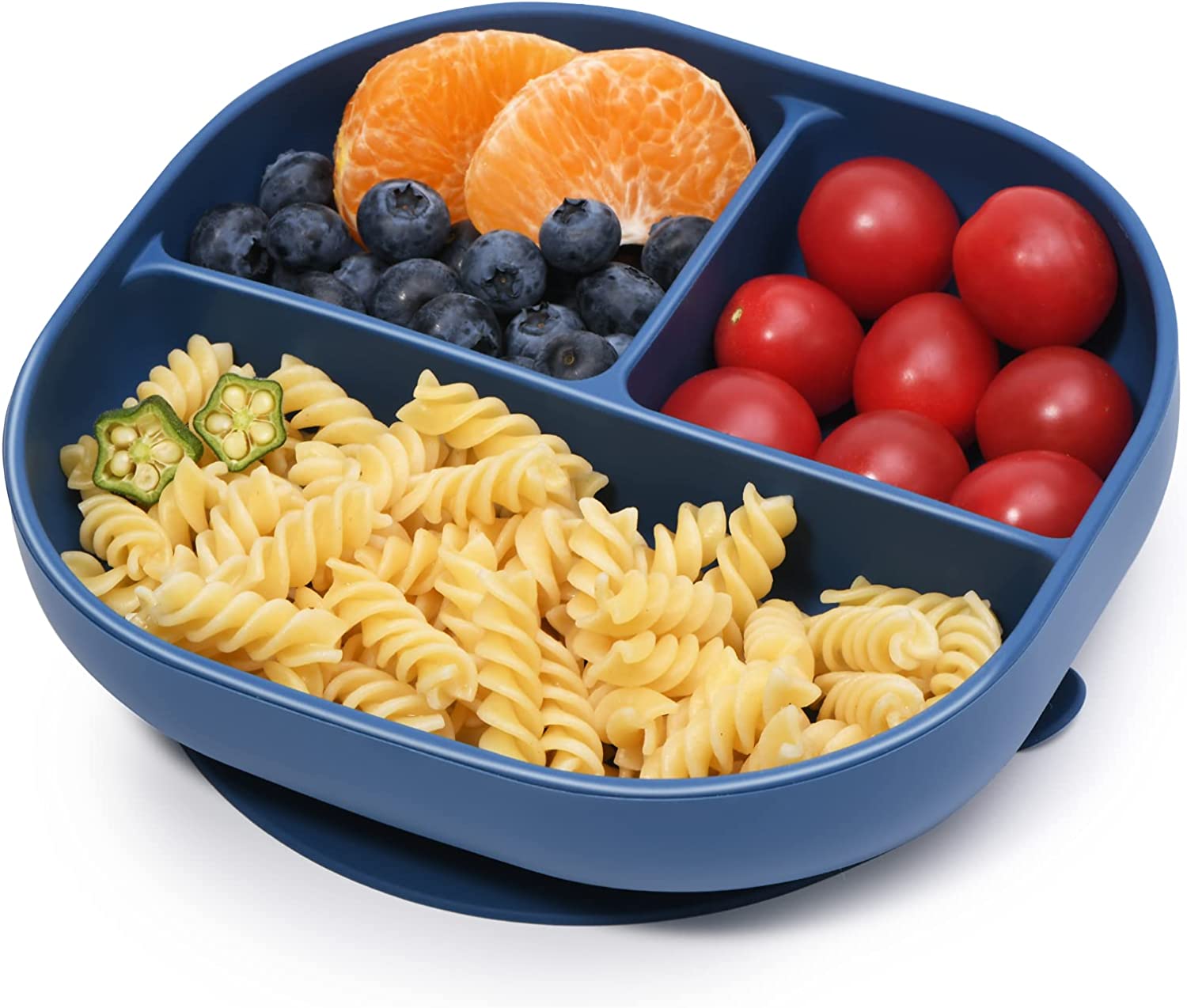 Babelio Suction Plates for Babies & Toddlers, Silicone Divided Baby Dish, Self Feeding Supplies for