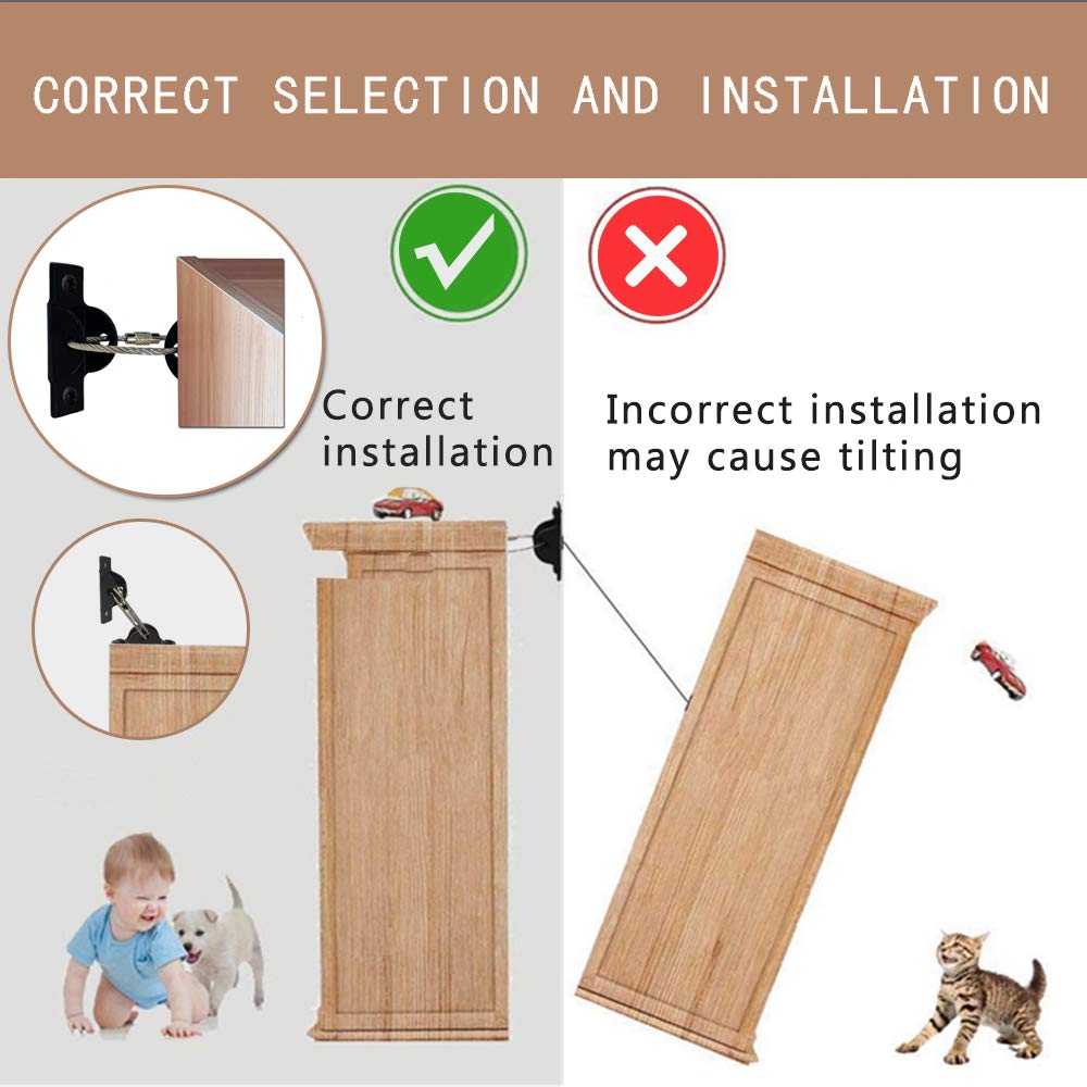 Hvanam Furniture Straps For Baby Proofing And Child Proofing, Metal Furniture Wall Anchors Anti-Tip 