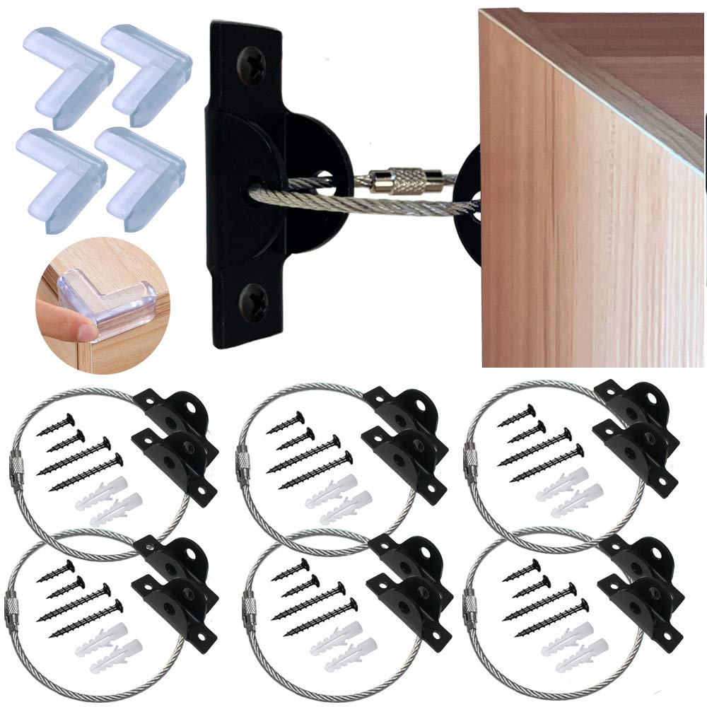 Hvanam Furniture Straps For Baby Proofing And Child Proofing, Metal Furniture Wall Anchors Anti-Tip 