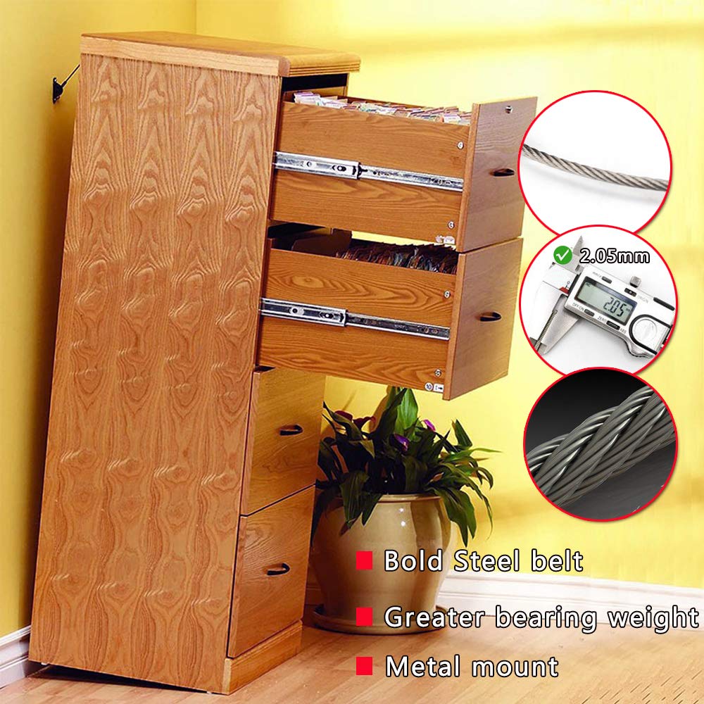 Hvanam Furniture Straps For Baby Proofing And Child Proofing, Metal Furniture Wall Anchors Anti-Tip 