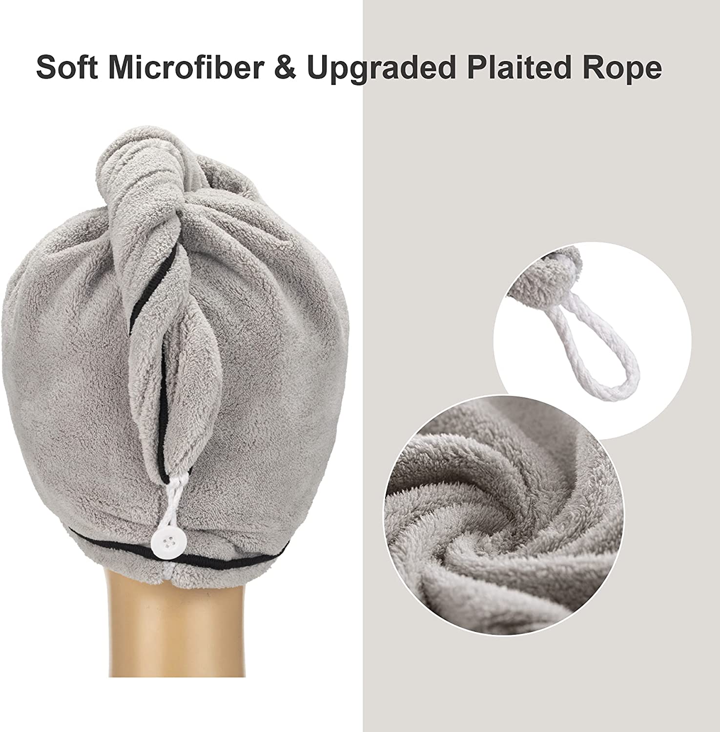 AmazerBath Hair Towel, Microfiber Hair Towel Wrap for Women, Curly Hair Drying Towels for Long Hair