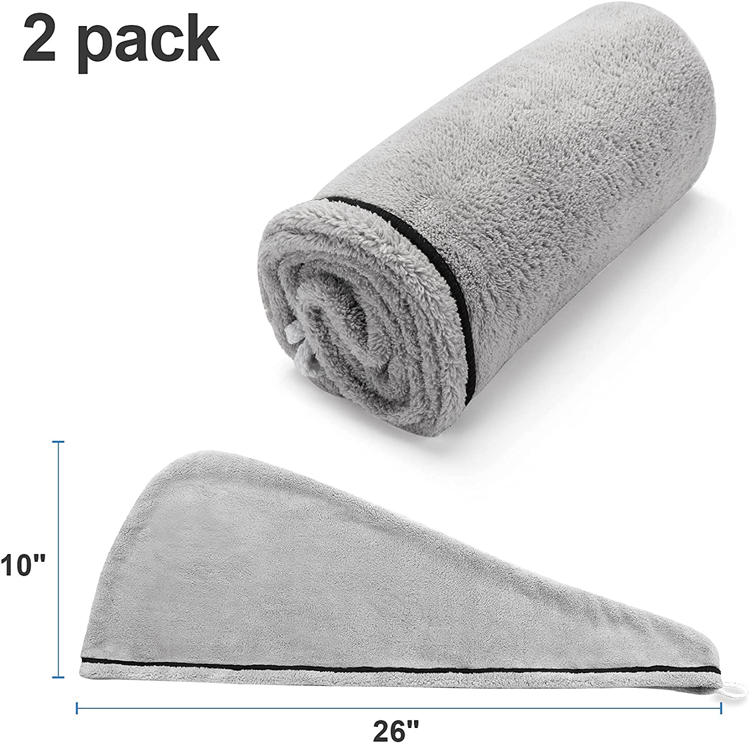 AmazerBath Hair Towel, Microfiber Hair Towel Wrap for Women, Curly Hair Drying Towels for Long Hair
