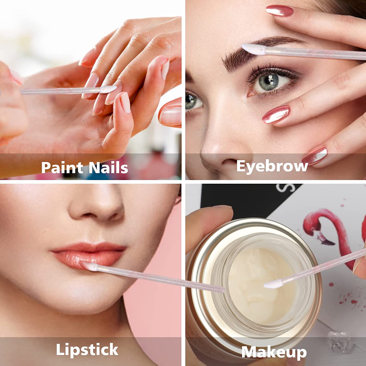 200PCS Lip Applicators Disposable, Crystal Disposable Lip Brushes Lipstick Applicator Lip Wands