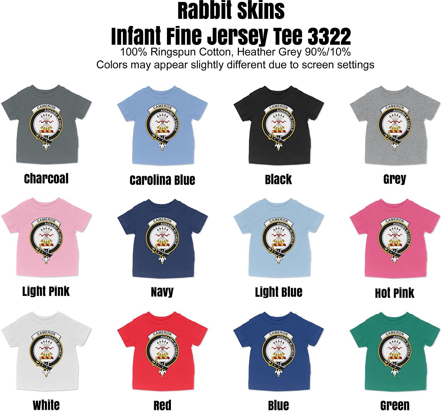 HARD EDGE DESIGN Baby's Scottish Clan Crest Badge Cameron Bodysuit