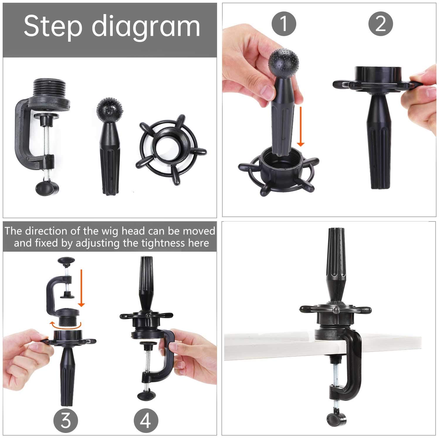 ZGCY 21 Inch Wig Head Cork Canvas Block Head Mannequin Head With Stand for Making Wigs (21’’-24