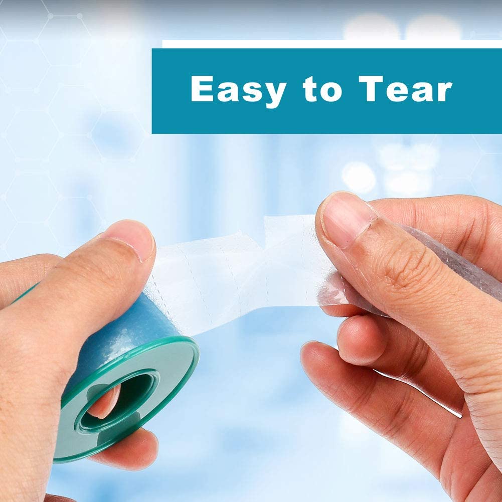 LotFancy Medical Silicone Tape, 2Rolls 1”×5.5 Yds, Waterproof Adhesive Surgical Tape, Pain-Free R