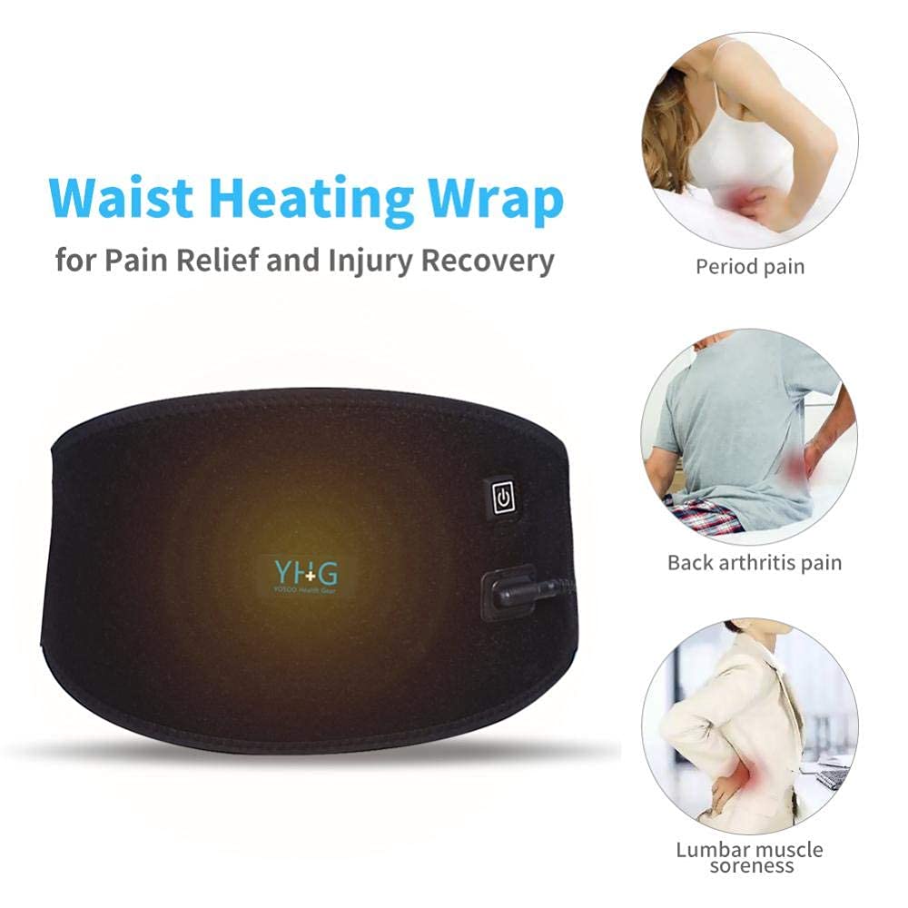 Waist Heating Belt Pad Heat Therapy Wrap for Spine Arthritis Strains Sprains Stiffness Lower Back Ab