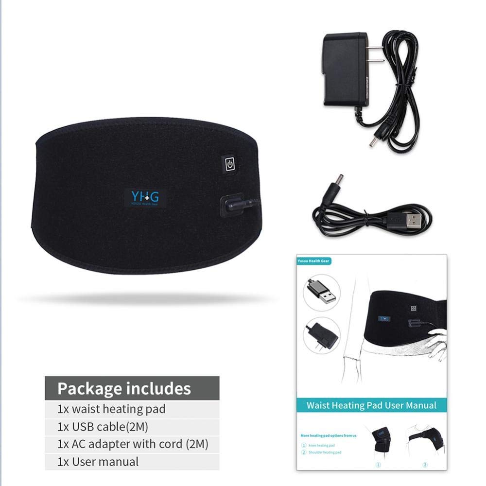 Waist Heating Belt Pad Heat Therapy Wrap for Spine Arthritis Strains Sprains Stiffness Lower Back Ab