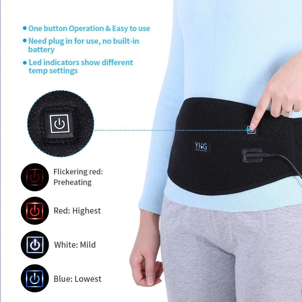 Waist Heating Belt Pad Heat Therapy Wrap for Spine Arthritis Strains Sprains Stiffness Lower Back Ab