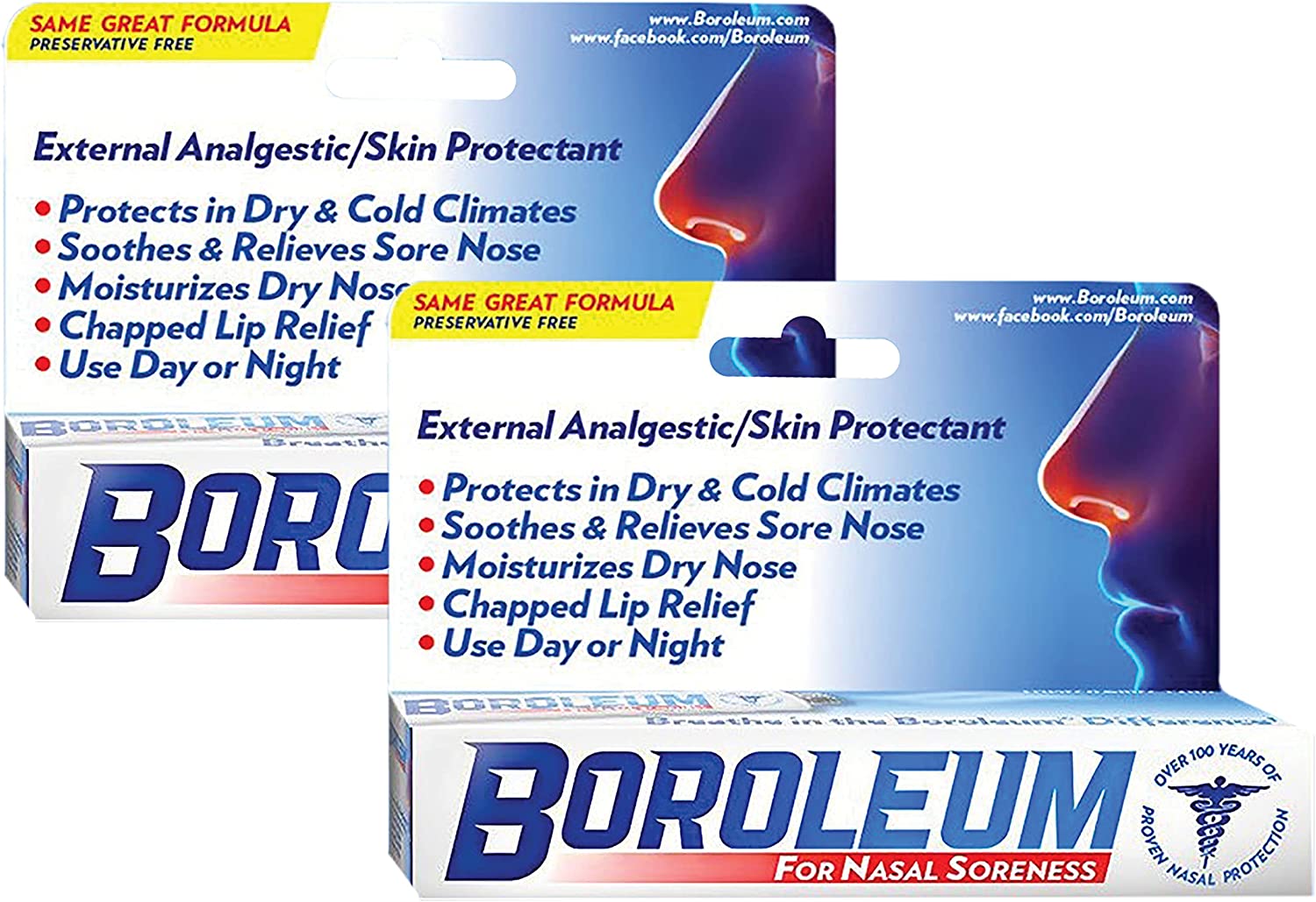 Dry Nose Relief by Boroleum | Nasal Soreness & Stuffy Nose Relief | Medicated Nasal Gel and Nose Moi