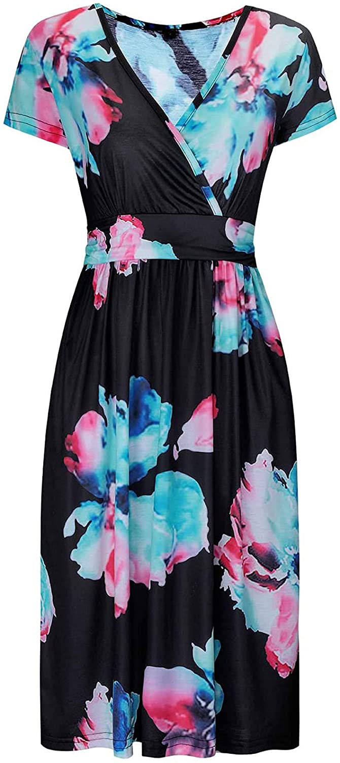 WYTong Women Summer Casual Sleeveless Mini Plain Pleated Tank Vest Dresses Beach Maxi Dress