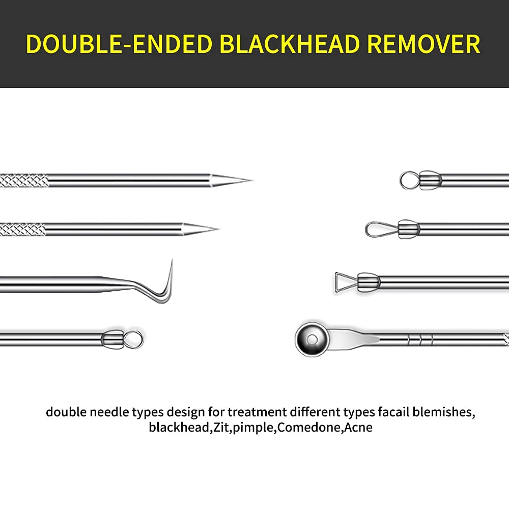 Lamilee Remove Acne Tool Kit Acne Comedone Zit Blackhead Extractor Tool for Nose Face Remover Acne N
