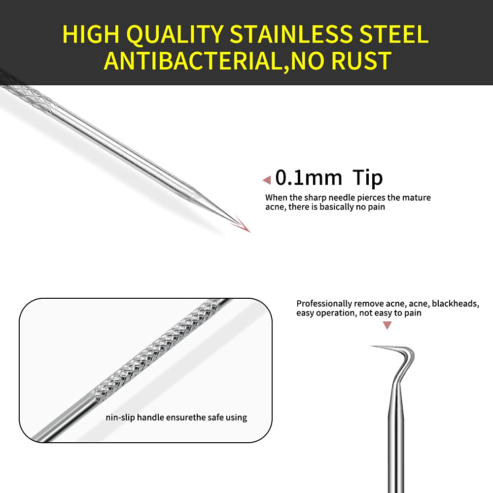 Lamilee Remove Acne Tool Kit Acne Comedone Zit Blackhead Extractor Tool for Nose Face Remover Acne N