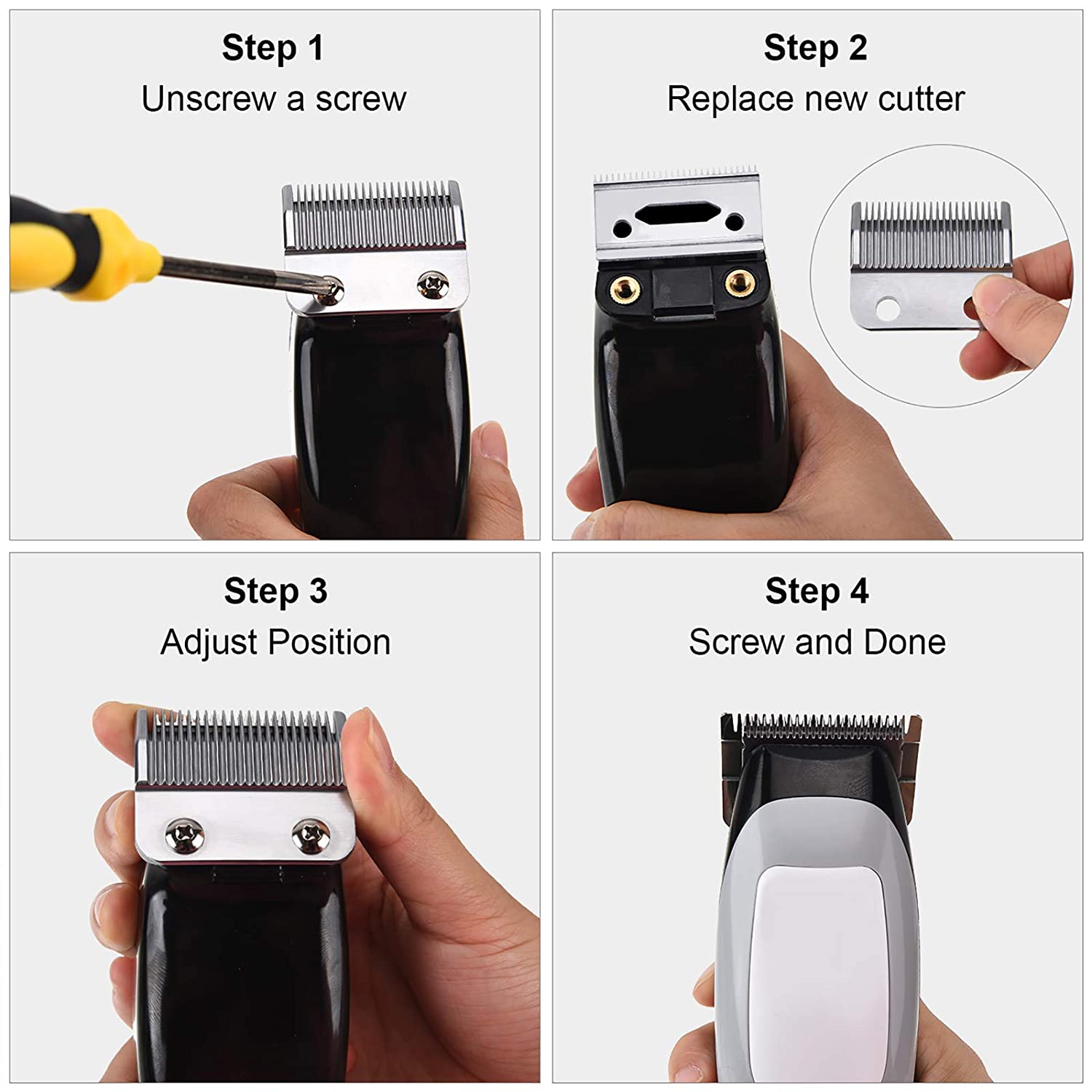 3 Sets Hair Clipper Replacement Blades Adjustable Clipper Blades 2 Hole (1mm - 3mm) Hair Trimmer Rep