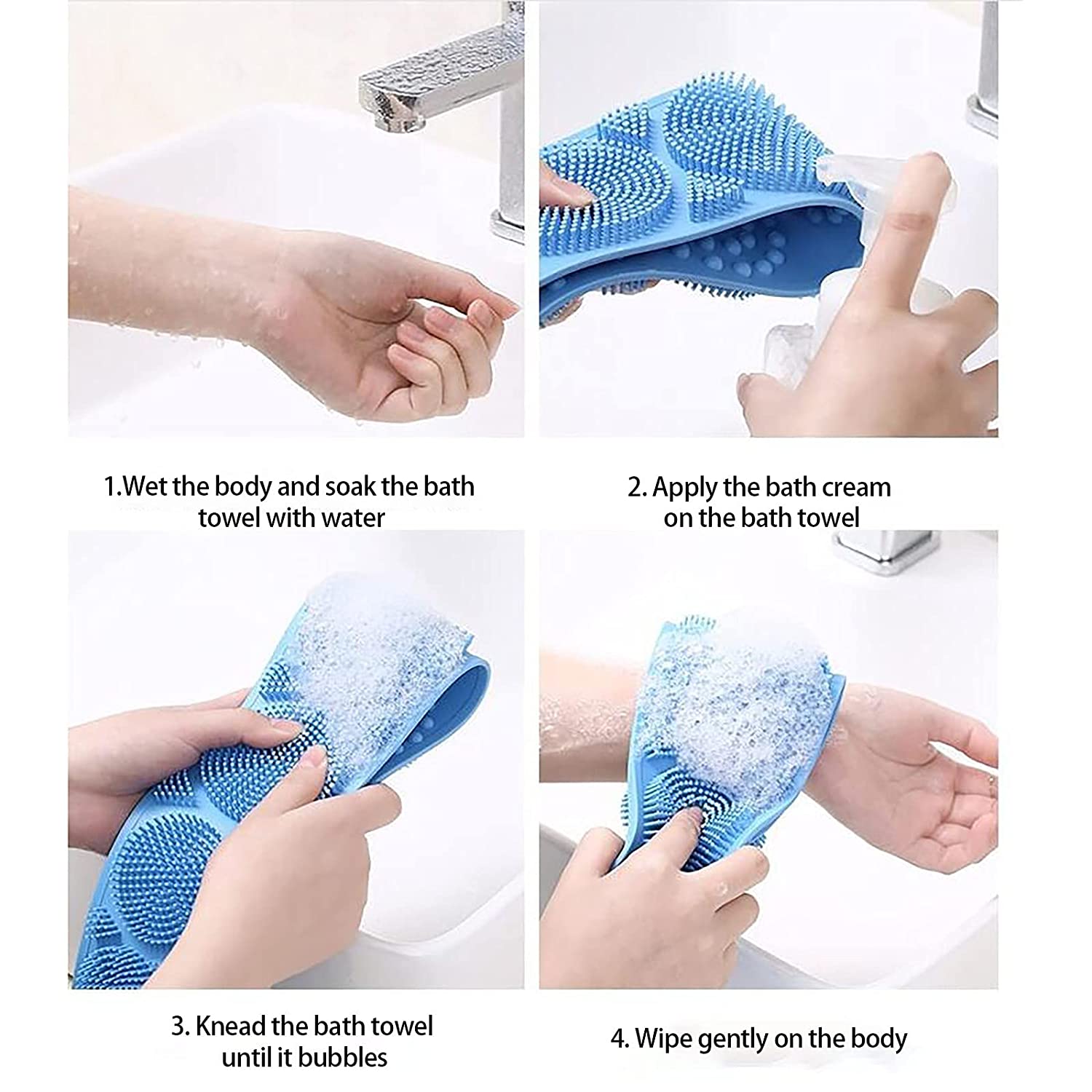 Back Scrubber for Shower Updated Silicone Bath Body Brush Easy to Clean Washer Exfoliating More Hygi