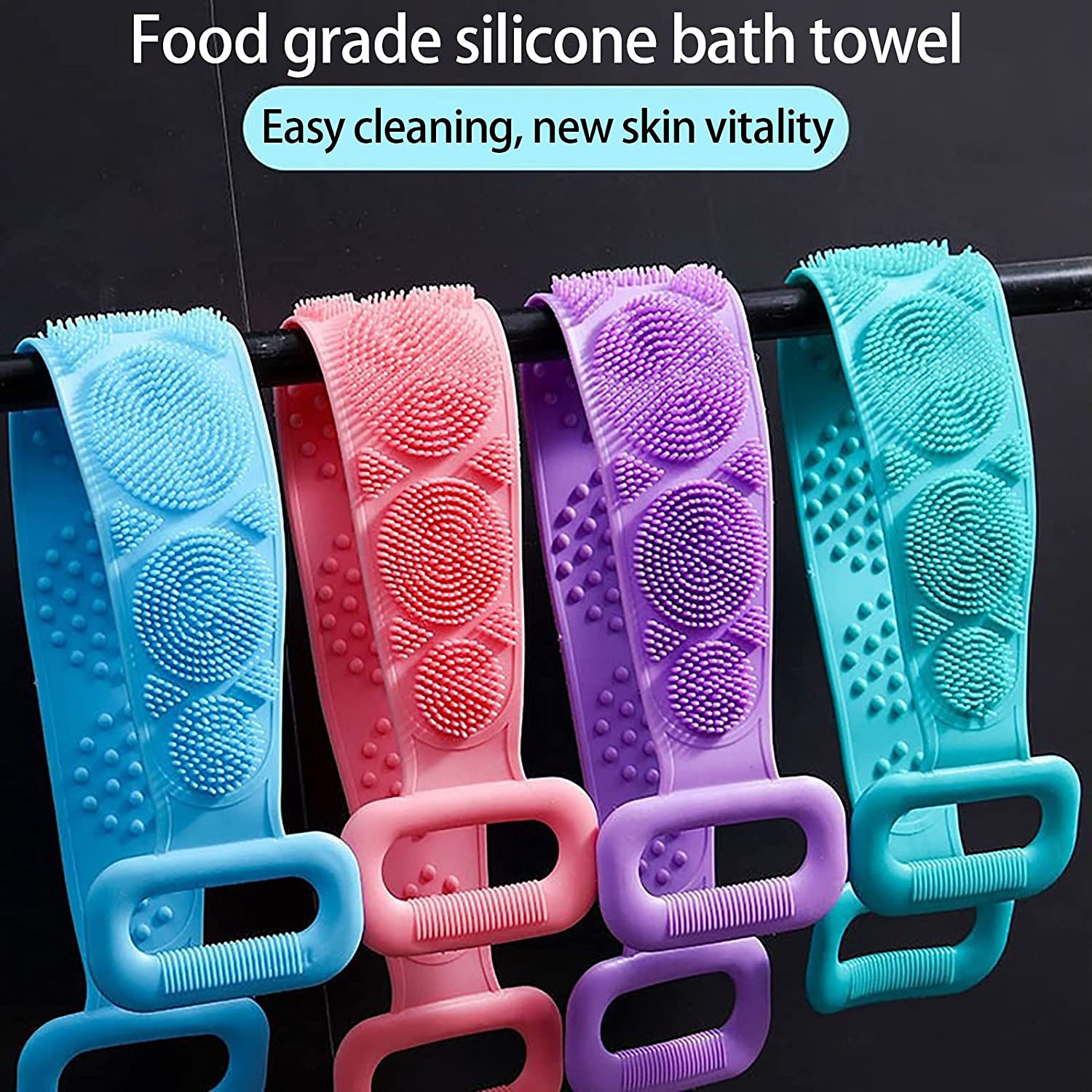 Back Scrubber for Shower Updated Silicone Bath Body Brush Easy to Clean Washer Exfoliating More Hygi