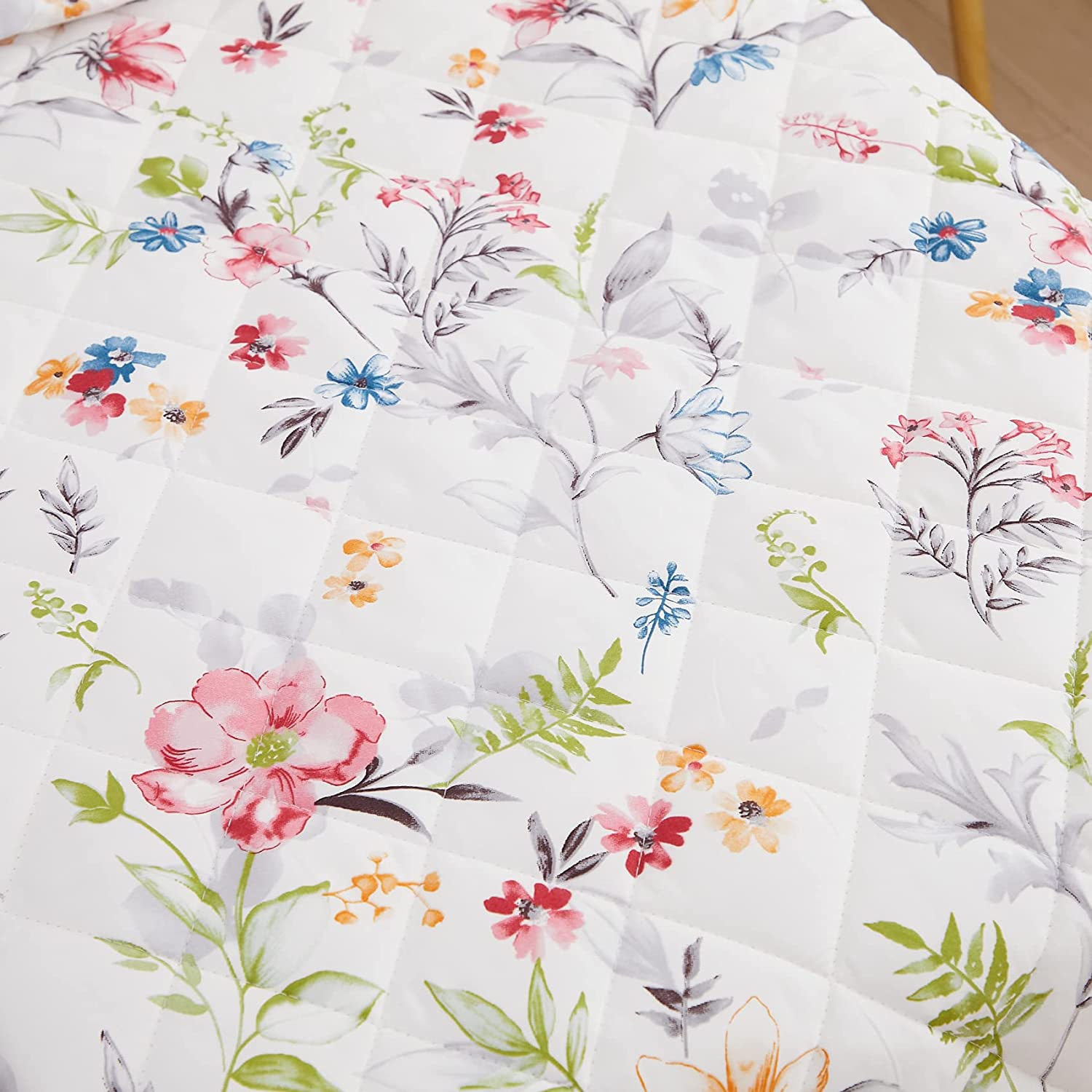 Brandream Watercolor Flowers Leave Toddler Bedding Sets for Girls Chic Floral Cotton Baby Nursery Co