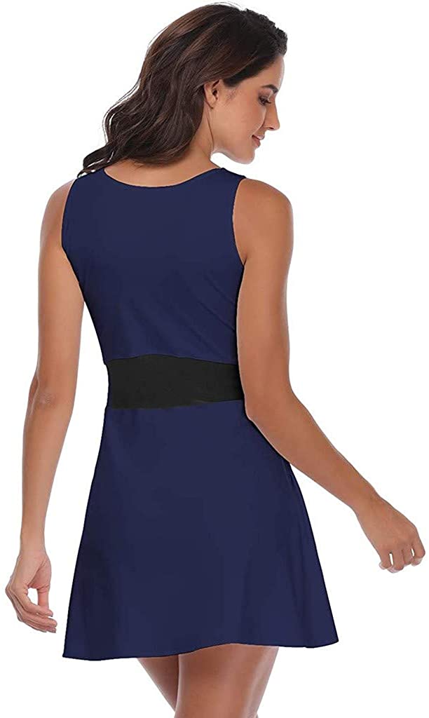 Dosoop Women Tennis Dress,Sleeveless Sport Dress Running Golf Badminton Workout Casual Girl