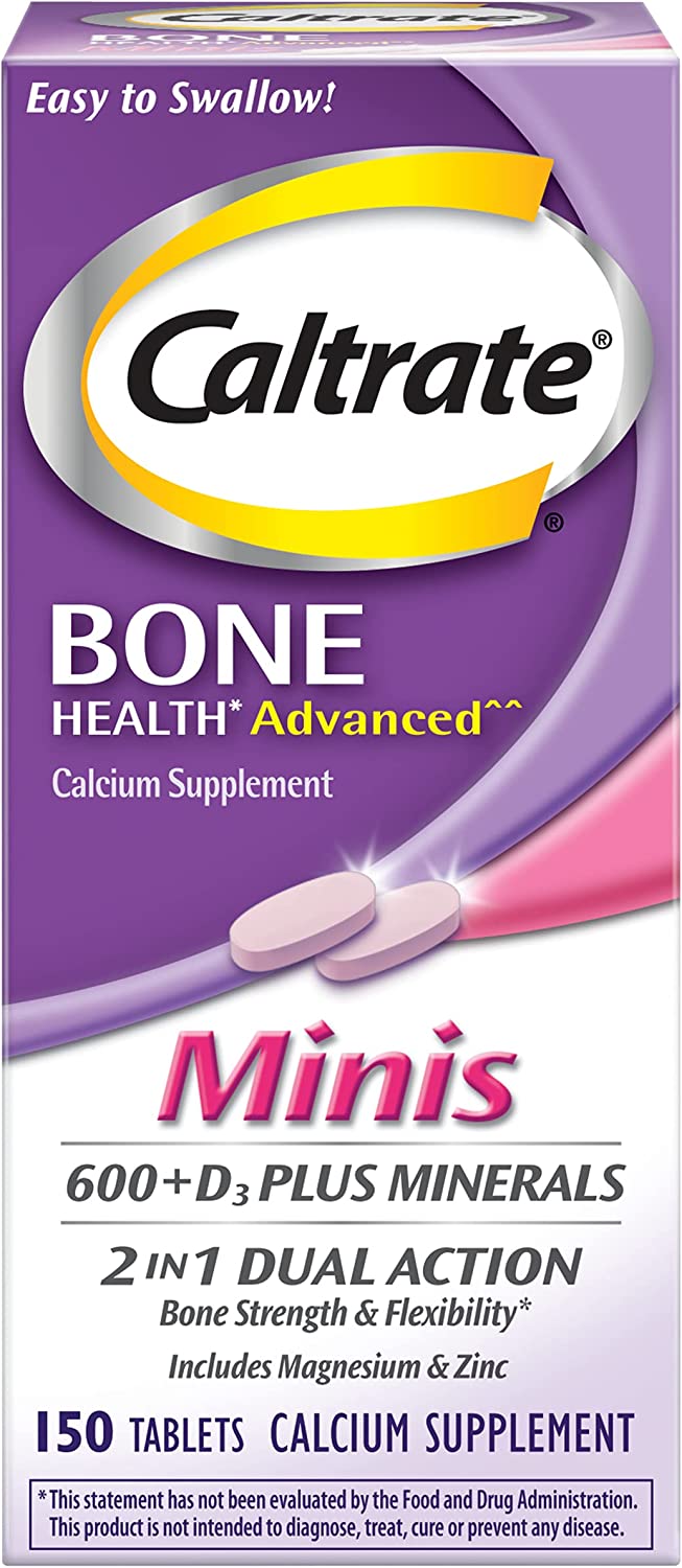 Caltrate Minis 600 Plus D3 Plus Minerals Calcium and Vitamin D Supplement Tablets, Bone Health and M