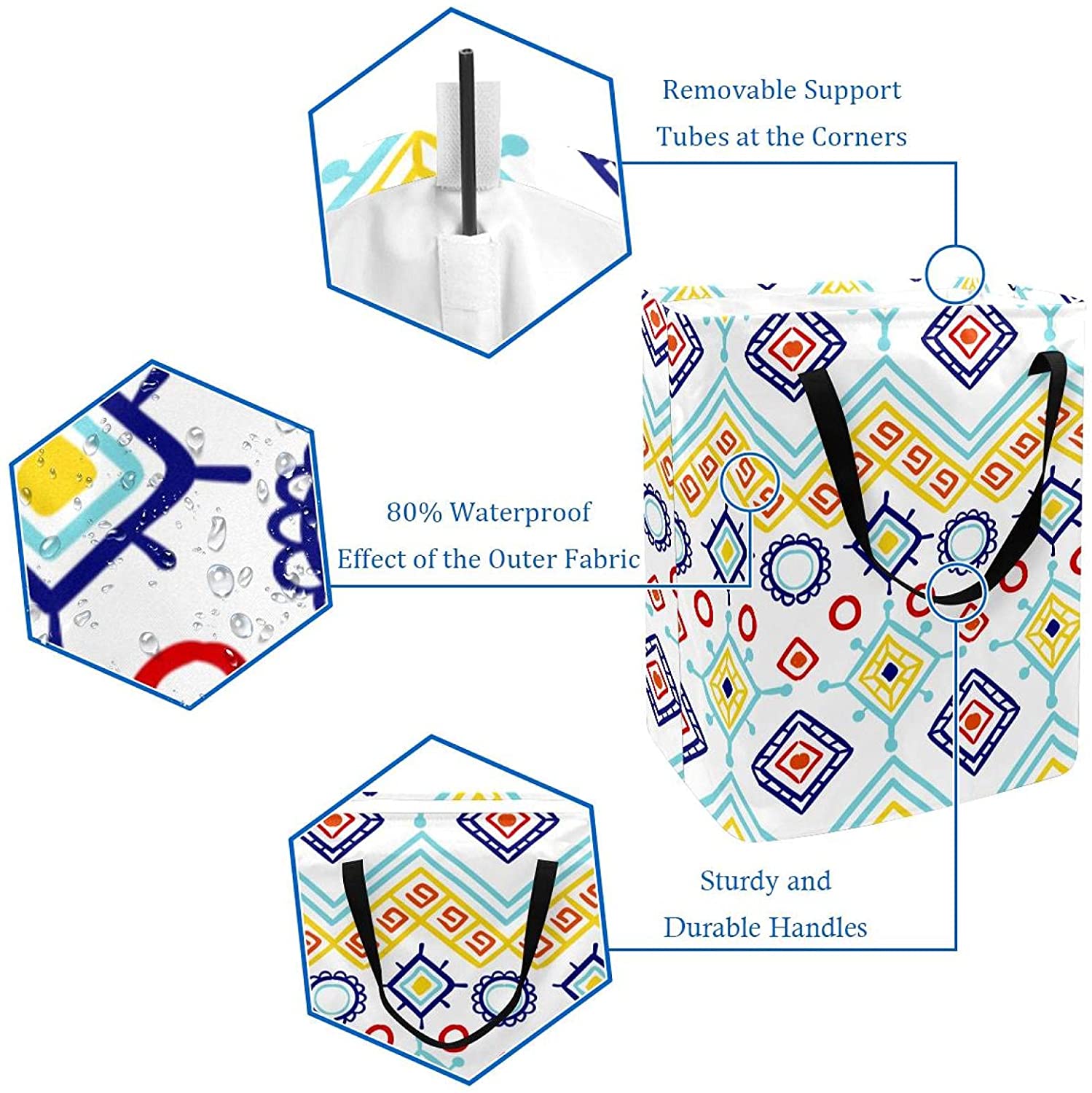 60L Large Laundry Basket with Handle, Foldable Laundry Hamper, Collapsible Laundry Organizer, Storag