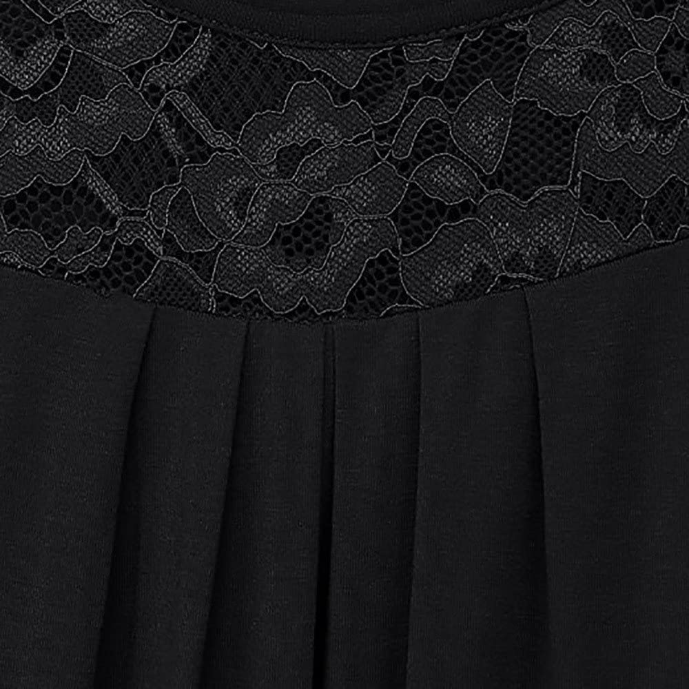 haoricu Tunics for Women Wear with Leggings Short Sleeve Ladies Solid Lace Patchwork Ruched Blouse T