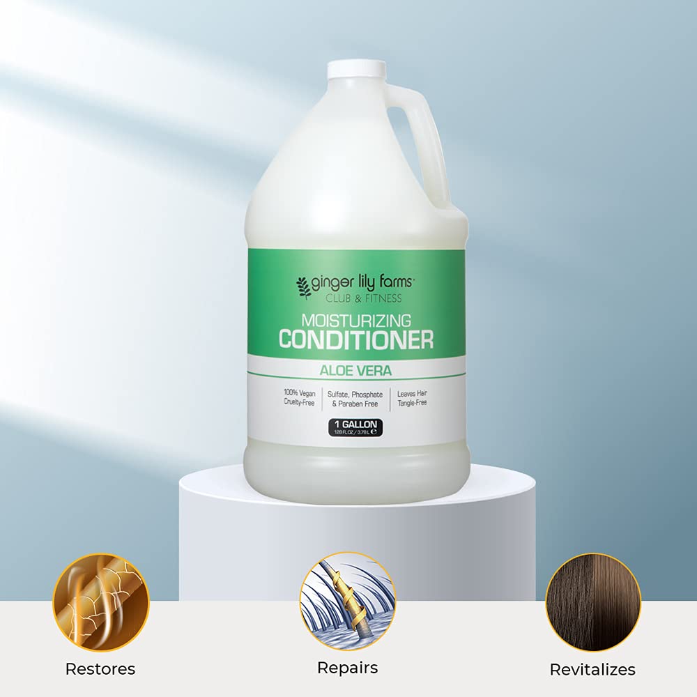 Ginger Lily Farms Club & Fitness Moisturizing Conditioner, Aloe Vera 128 Fl Oz