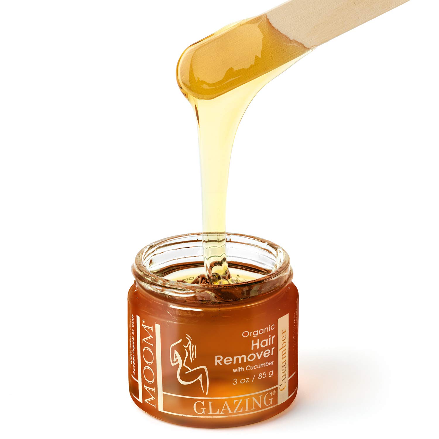 MOOM Organic Sugar Wax Kit for Hair Removal with Cucumber & Agar Agar - Natural Sugaring Glaze for B