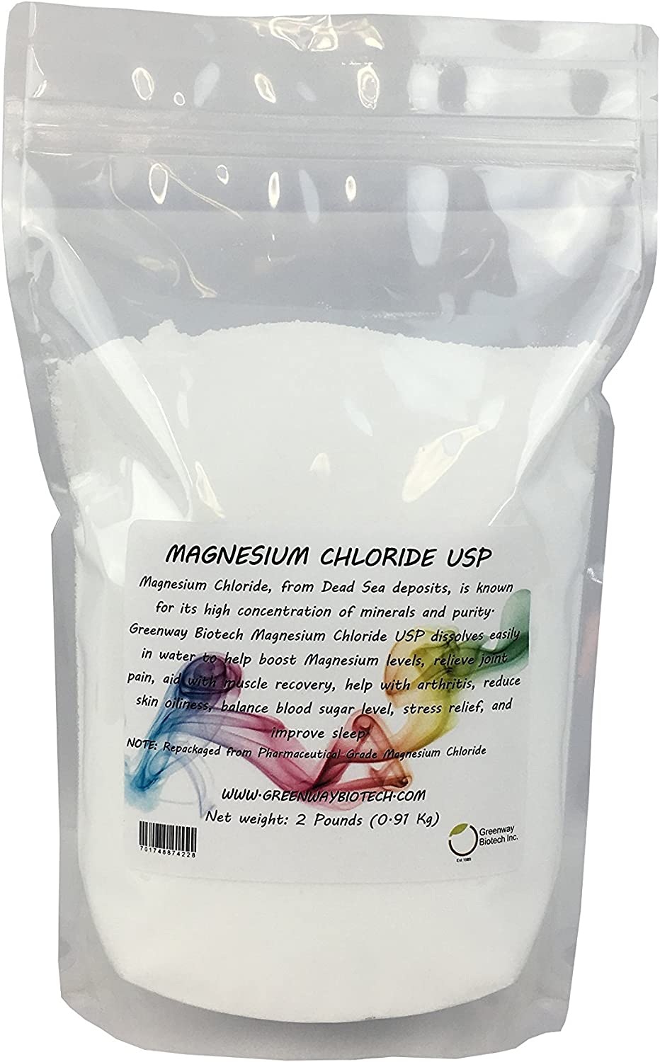Magnesium Chloride USP (Pharmaceutical Grade) 100% Edible Cloruro de Magnesio 100% Comestible