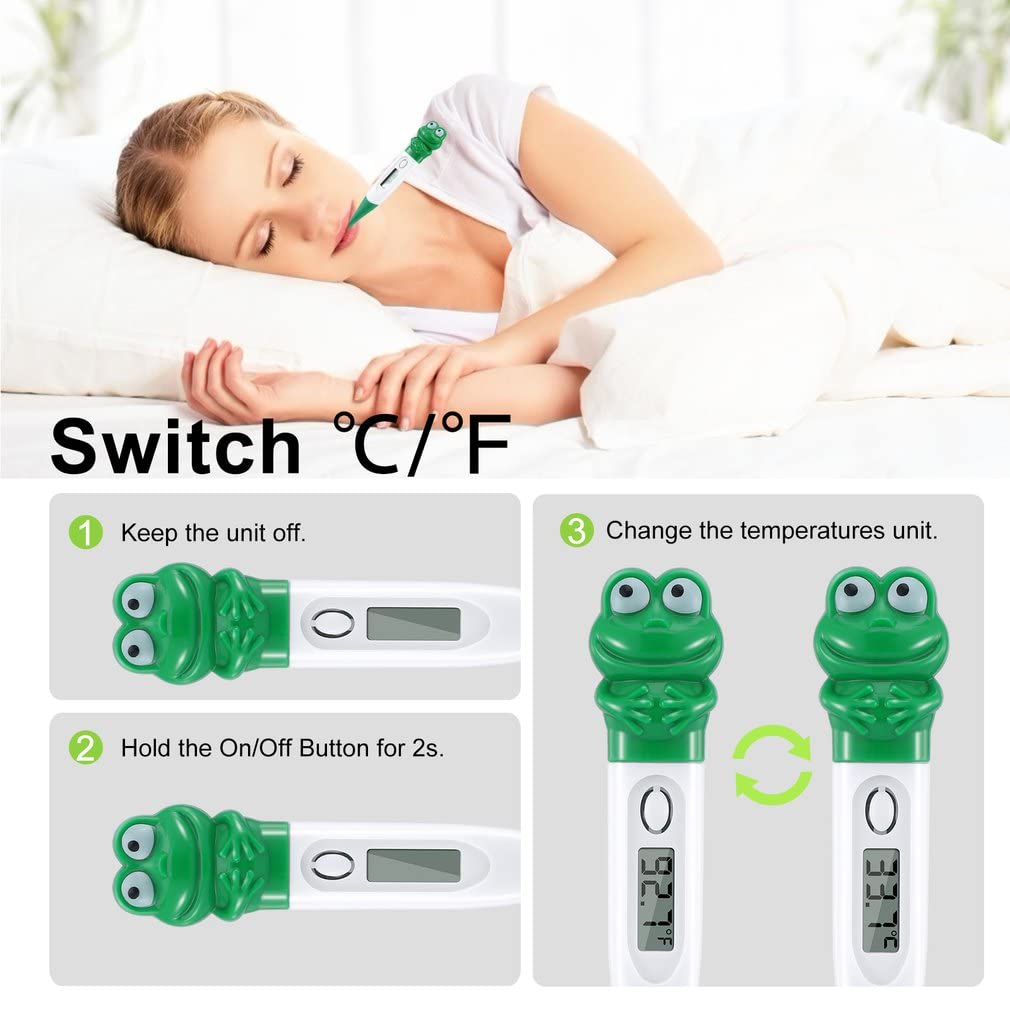 Digital Thermometer, Accurate Oral Underarm Rectal Temperature Thermometer, Flexible Tip & Waterproo