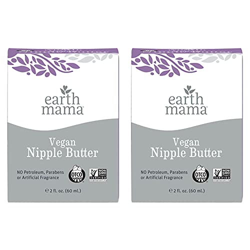 Vegan Nipple Butter Breastfeeding Cream by Earth Mama | Lanolin-free 2-Ounce (2-Pack)