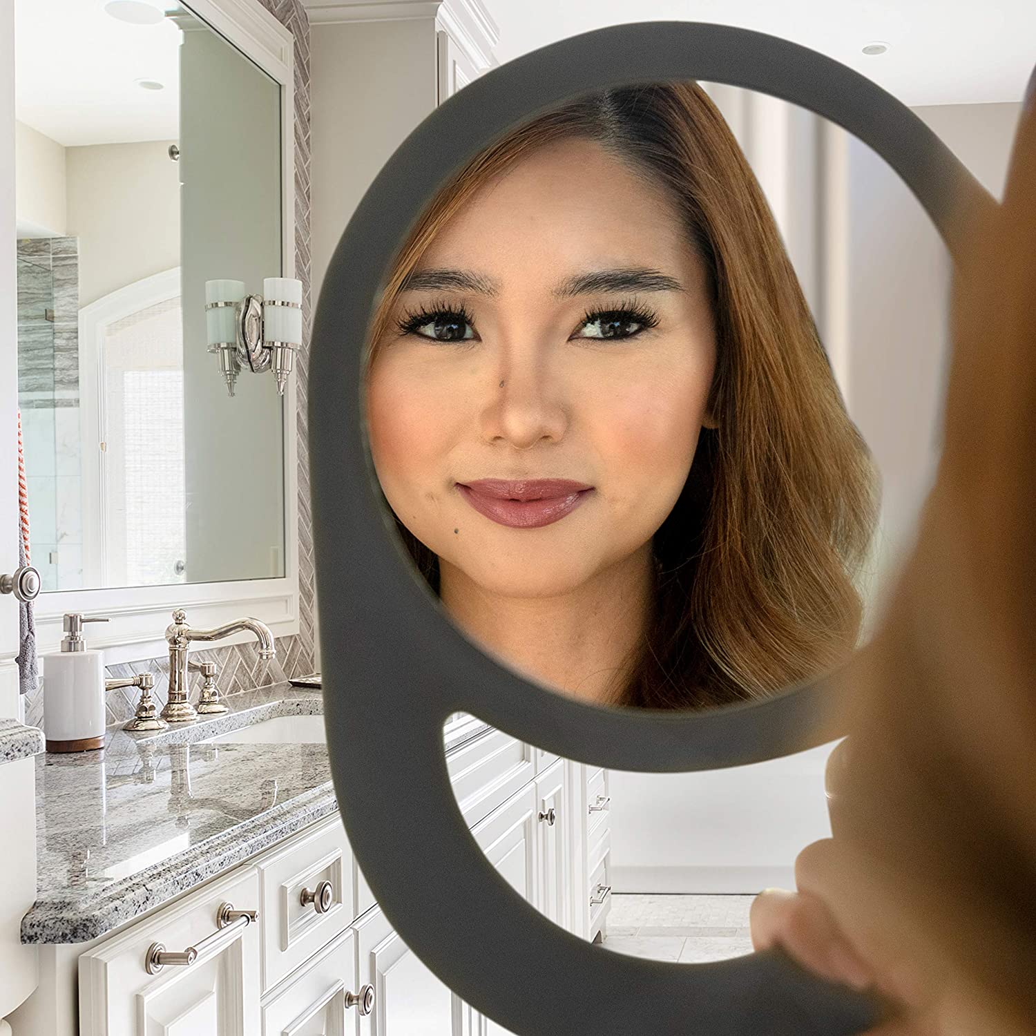 Zadro Products Zadro round hand held mirror with 1x magnification in