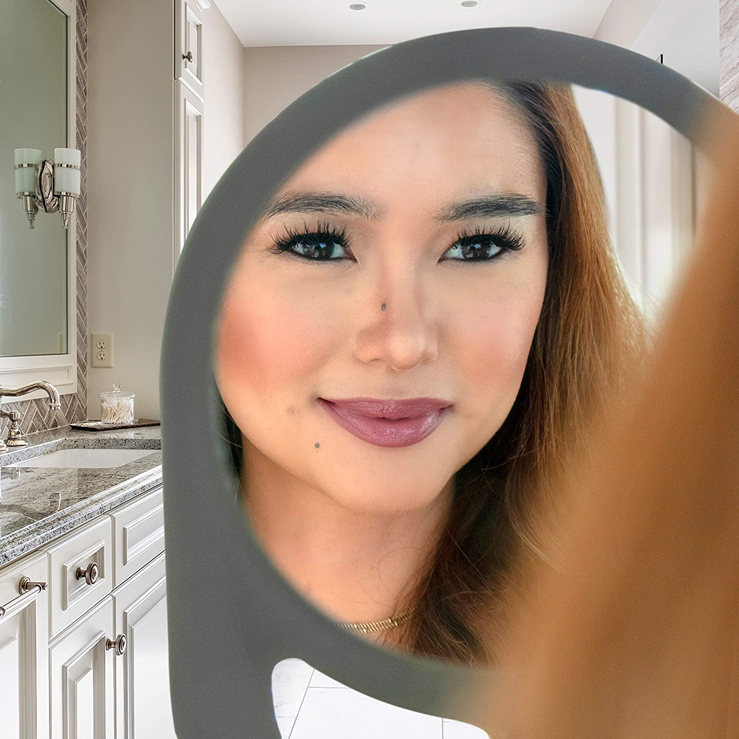 Zadro Products Zadro round hand held mirror with 1x magnification in