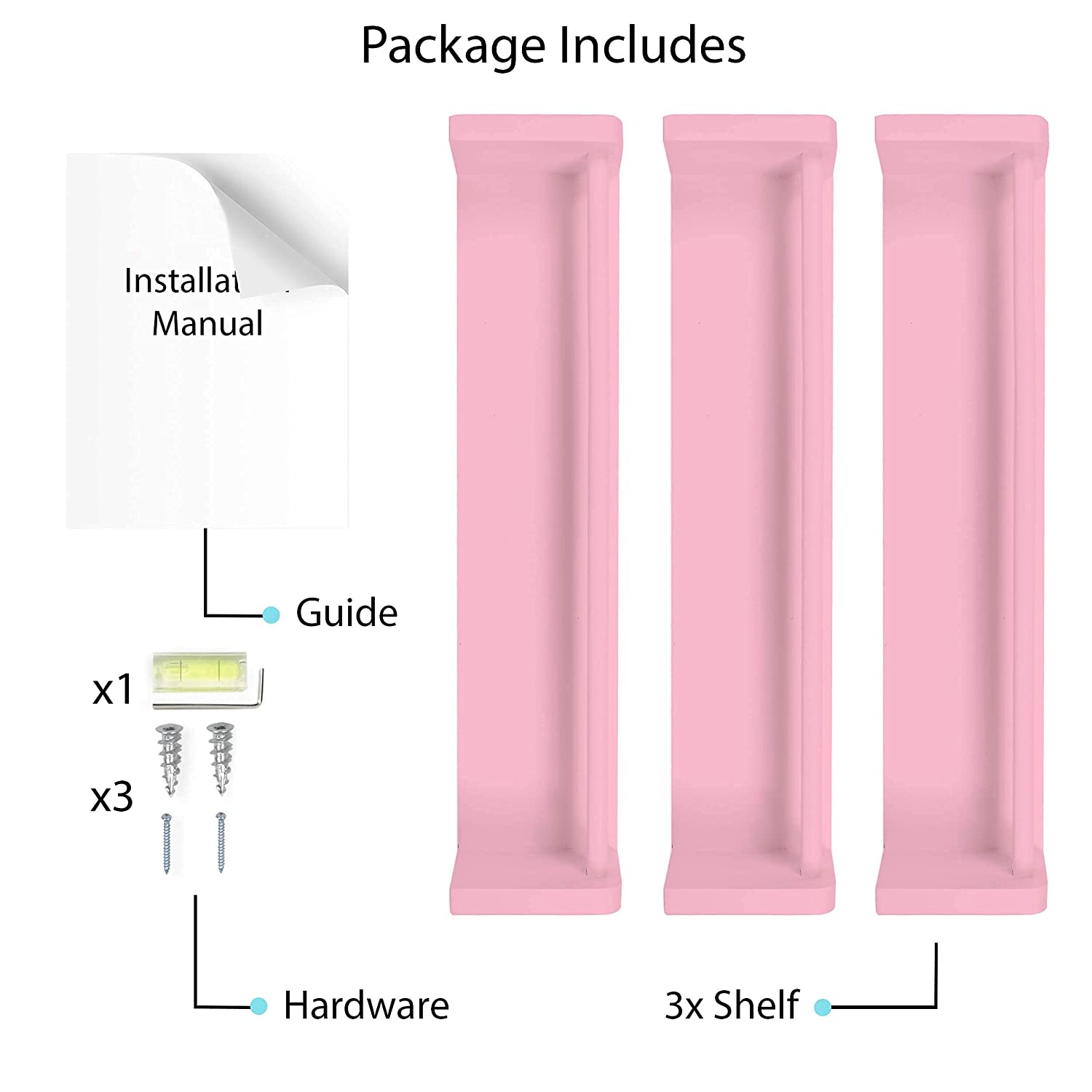 Brightmaison Bambini Floating Shelves, Toy Storage, Kids Bookshelf & Nursery Book Shelves for Wall D