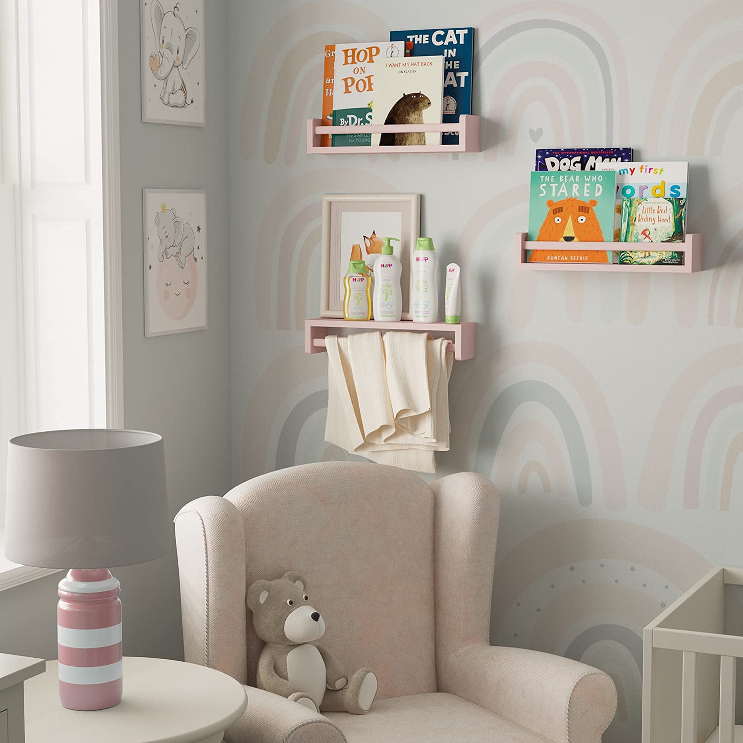 Brightmaison Bambini Floating Shelves, Toy Storage, Kids Bookshelf & Nursery Book Shelves for