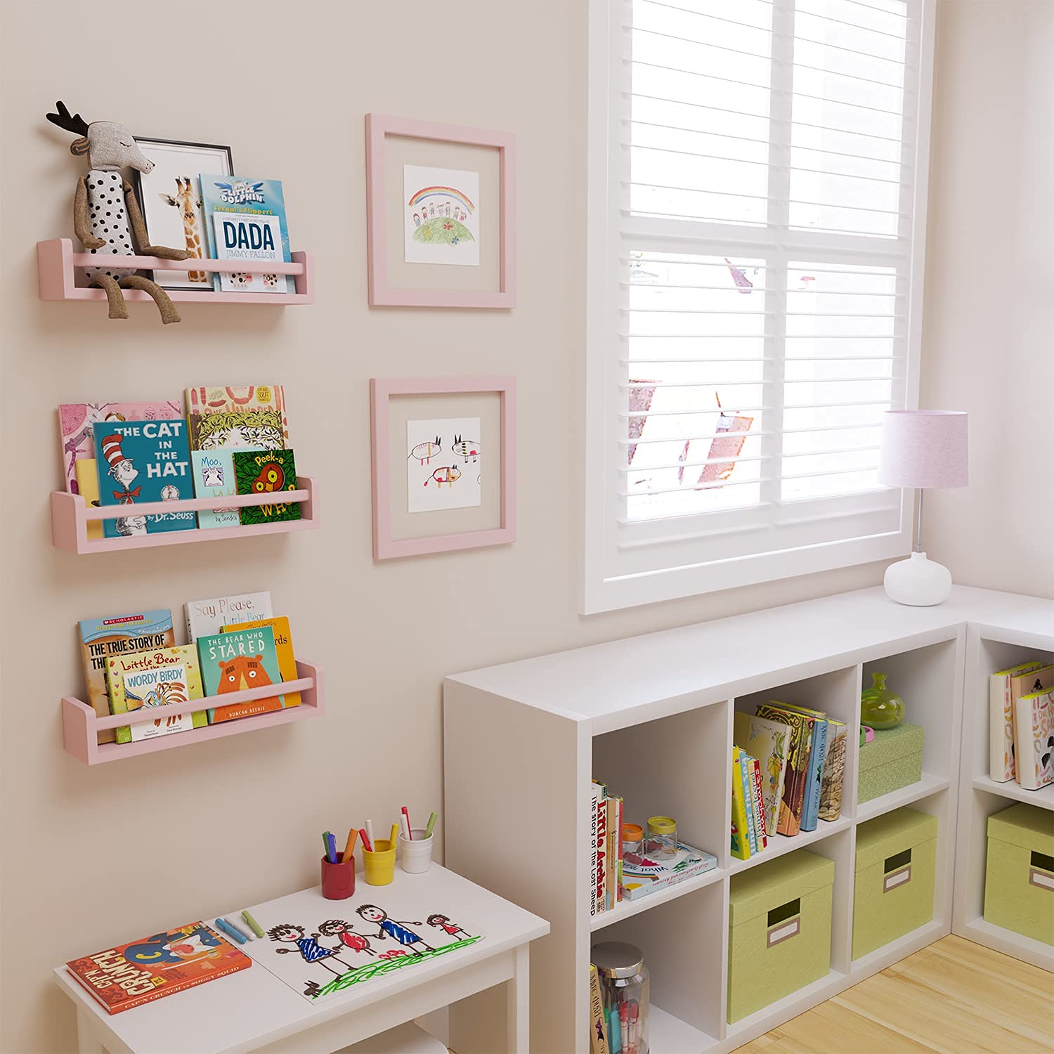 Brightmaison Bambini Floating Shelves, Toy Storage, Kids Bookshelf & Nursery Book Shelves for