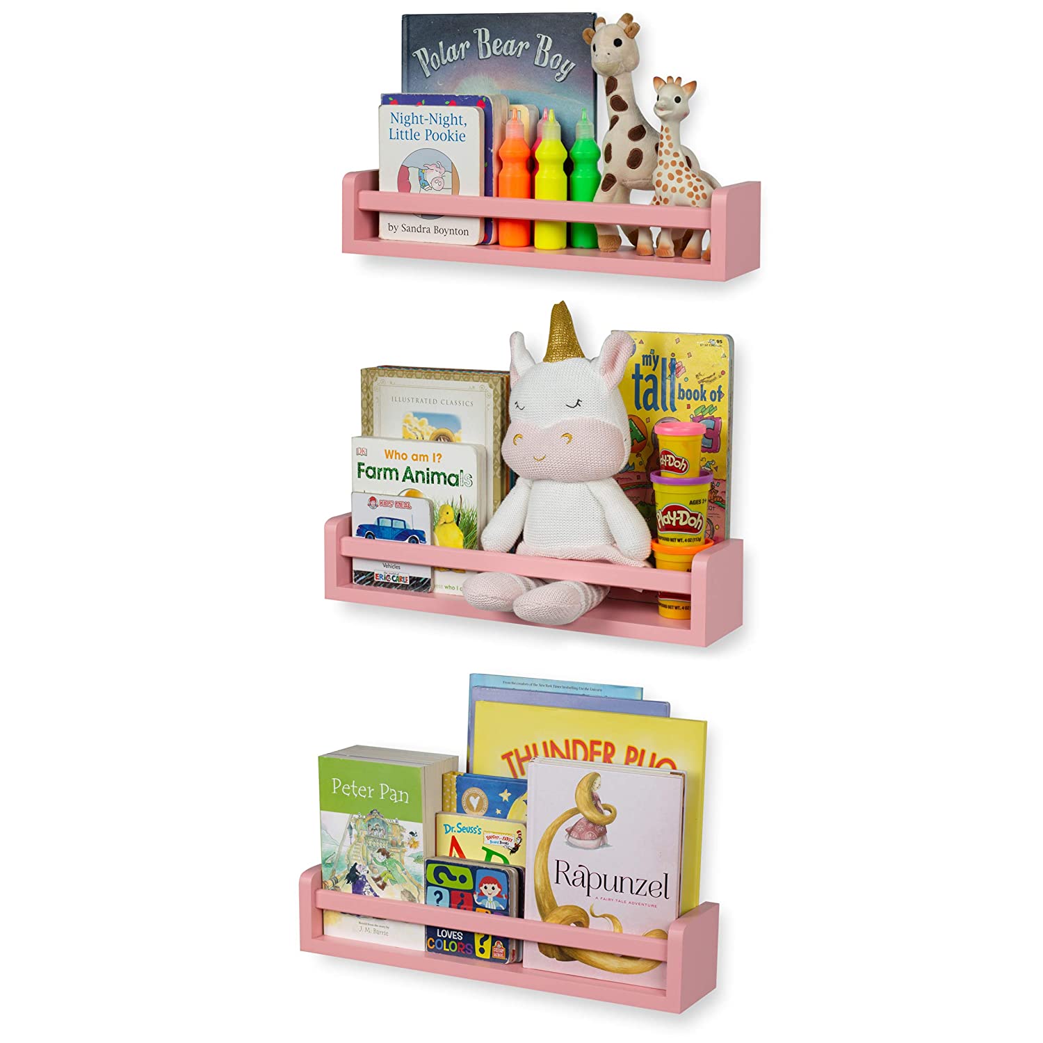 Brightmaison Bambini Floating Shelves, Toy Storage, Kids Bookshelf & Nursery Book Shelves for